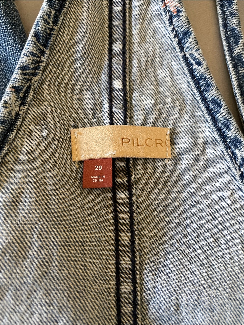 Pilcro Anthropologie The Painters Floral Denim Overalls Size 29 - Picture 2 of 10